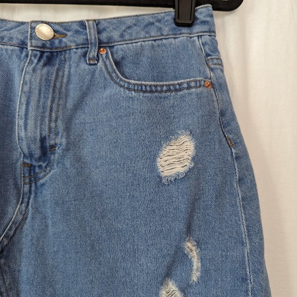 H&M Distressed Denim Midi Skirt Size 4 - Picture 5 of 14